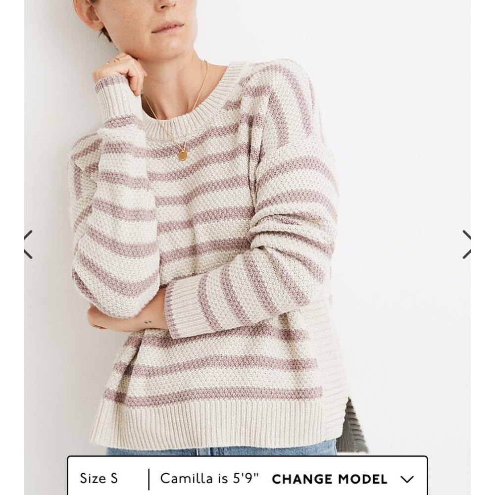 NWT Madewell striped sweater, Size: XXS, Color: blueh pink/off-white stripe